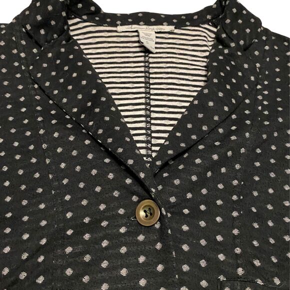American Rag Cie Black/White Polka Dot Cotton Blend Short Blazer 3/4 Sleeve sz S - Picture 3 of 11